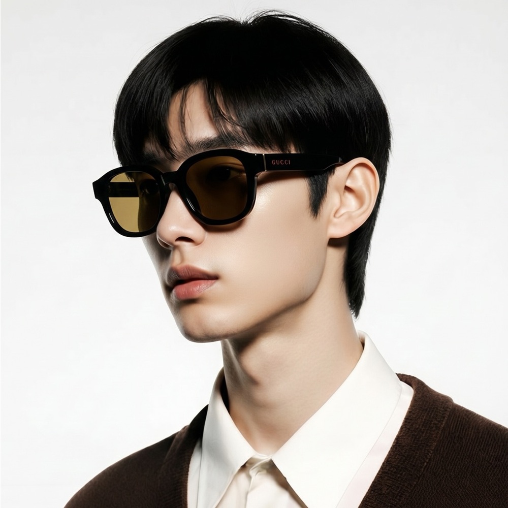 GUCCI GG1140SK-003 Unisex Classic Designer Sunglasses in Black & Gold/Brown 54mm